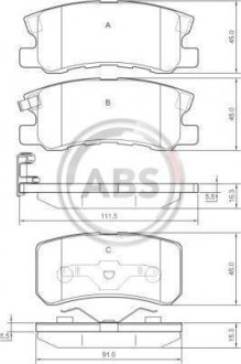 Гальмівні колодки, дискове гальмо (набір) A.B.S. 37199