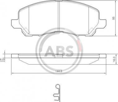 Гальмівні колодки, дискове гальмо (набір) A.B.S. 37202