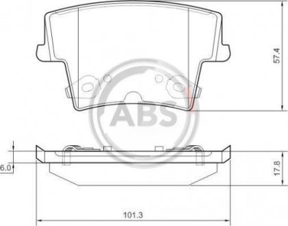 Гальмівні колодки, дискове гальмо (набір) A.B.S. 37512