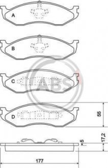 Гальмівні колодки, дискове гальмо (набір) A.B.S. 38477