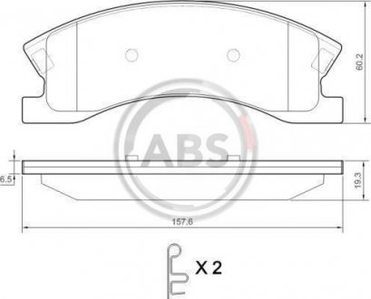 Гальмівні колодки, дискове гальмо (набір) A.B.S. 38945