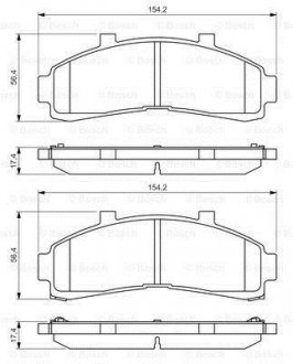 Гальмівні колодки, дискове гальмо (набір) BOSCH 0986424656