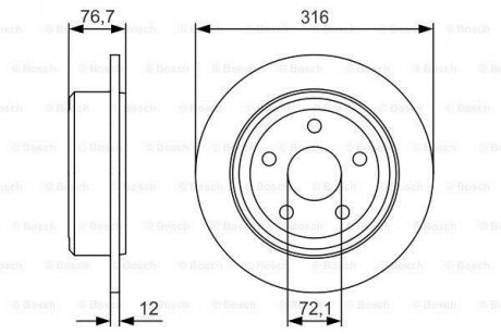 ДИСК ГАЛЬМIВНИЙ ЗАДНIЙ BOSCH 0986479R08