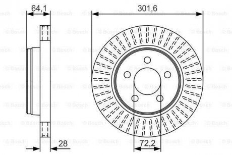 Диск гальмівний DODGE Nitro \\'\\'F \\'\\'2,8-4,0 \\'\\'06-11 BOSCH 0986479U04