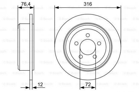 ДИСК ГАЛЬМIВНИЙ ЗАДНIЙ BOSCH 0986479W22