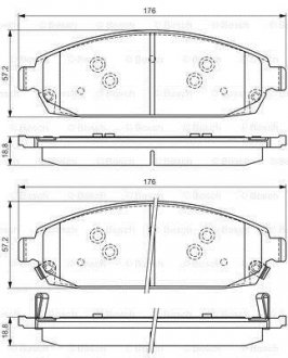 Комплект гальмівних колодок з 4 шт. дисків BOSCH 0986494370