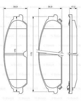 Комплект гальмівних колодок з 4 шт. дисків BOSCH 0986494483