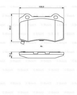 ДИСКОВI КОЛОДКИ ПЕРЕДНI BOSCH 0986494708