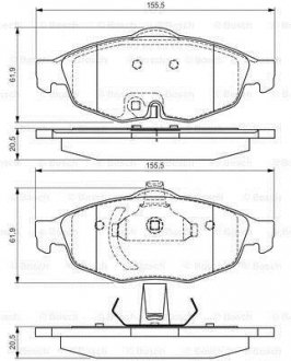 Дисковые тормозные колодки BOSCH 0986495161