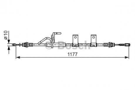 Трос ручного гальма BOSCH 1987482404