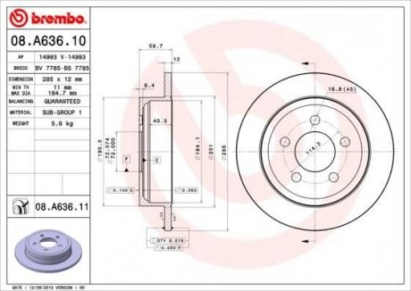 Гальмівний барабан BREMBO 08A63611