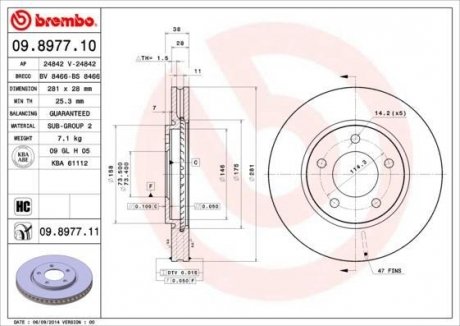 Тормозной диск BREMBO 09897711