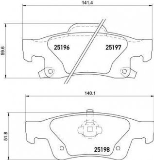 Комплект гальмівних колодок з 4 шт. дисків BREMBO P 37 016