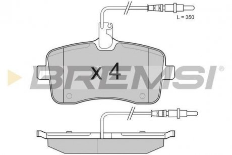 Гальмівні колодки пер. Peugeot 407 04- (TRW) (131,4x66,8x19,5) BREMSI BP3182