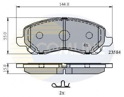 Комплект тормозных колодок, дисковый механизм COMLINE CBP31256 (фото 1)