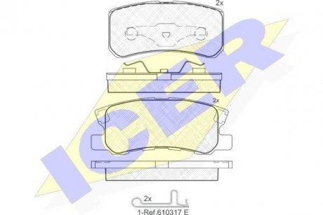 Комплект гальмівних колодок (дискових) ICER 181375