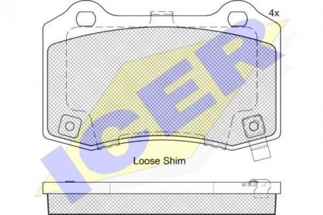 Комплект гальмівних колодок (дискових) ICER 182230