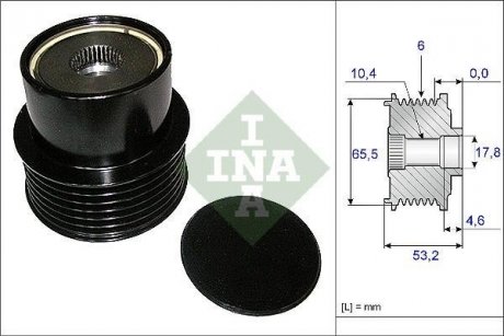 Шкив генератора VOLVO S60/S80/V60/V70/XC60/XC60/XC70/XC90 07- INA 535 0195 10