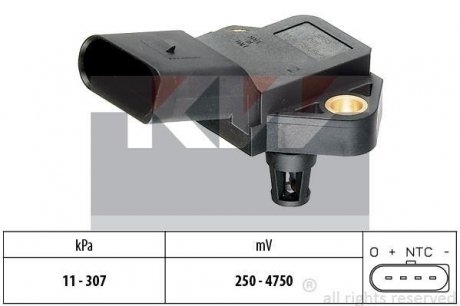 Датчик давления воздуха, высотный корректор. Датчик, давление во впускном газопроводе KW 493075
