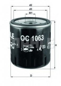 Фільтр оливи MAHLE / KNECHT OC 1063