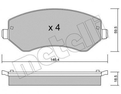 Комплект гальмівних колодок (дискових) Metelli 2205240