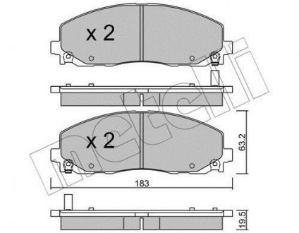 Комплект гальмівних колодок (дискових) Metelli 2209460 (фото 1)