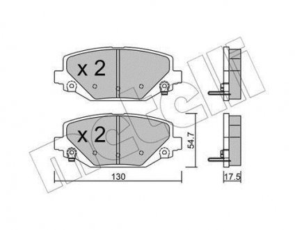 Комплект гальмівних колодок (дискових) Metelli 2209470 (фото 1)