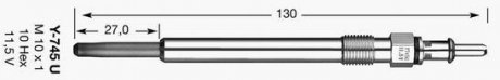 Свічка розжарювання Y-745U (D-Power 11) NGK 6346