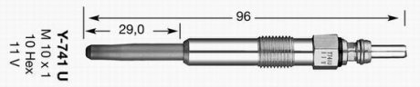 Свічка розжарювання Y-741U (D-Power 20) NGK 6943