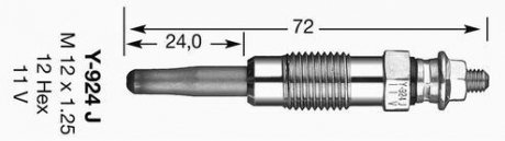 Свічка розжарювання Y-924J (D-Power 1) NGK 7906