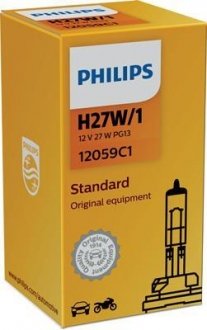 Лампа розжарювання H27W/1 12V 27W PG13 (вир-во) PHILIPS 12059C1