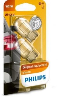 Лампа розжарювання W21W 12V W3x16q 2шт bliste VISION (вир-во) PHILIPS 12065B2