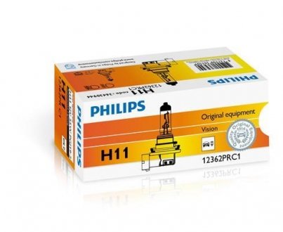 Лампа розжарювання H11 12V 55W PGJ19-2 Vision +30 (вир-во) PHILIPS 12362PRC1