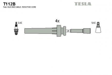 Комплект проводов зажигания TESLA T112B