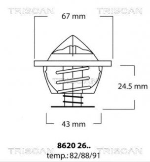 Термостат с прокладкой DB Vario, 405-609D TRISCAN 8620-2682