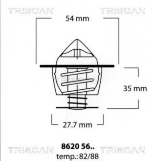 Термостат Citroen/Peugeot 1.8D-2.0D 85- TRISCAN 8620-5682