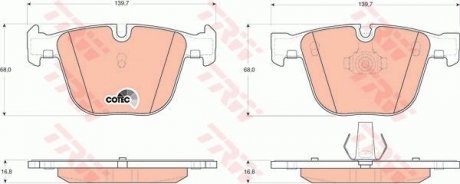 Комплект гальмівних колодок - дискові TRW GDB1502 (фото 1)