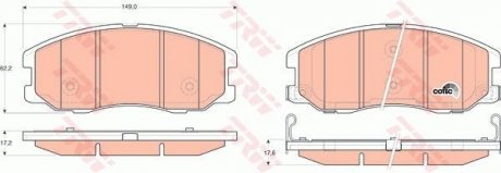 Комплект гальмівних накладок до дискових гальм TRW GDB1715 (фото 1)