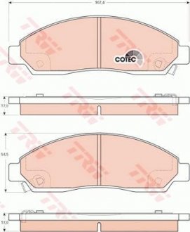 Гальмівні колодки, дискові (LUCAS) TRW GDB3466