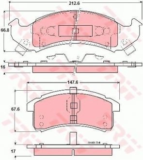 Гальмівні колодки, дискові (LUCAS) TRW GDB4000