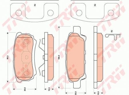 Гальмівні колодки, дискові (LUCAS) TRW GDB4143