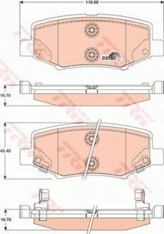 Гальмівні колодки, дискові (LUCAS) TRW GDB4145