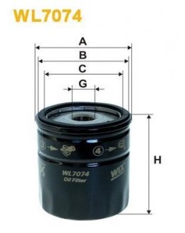 Фільтр оливи WIX FILTERS WL7074