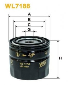 Фільтр оливи WIX FILTERS WL7188