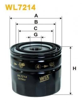 Фільтр оливи WIX FILTERS WL7214