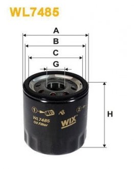 Фільтр оливи WIX FILTERS WL7485