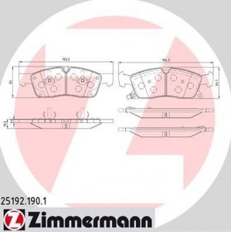 Комплект гальмівних колодок ZIMMERMANN 251921901